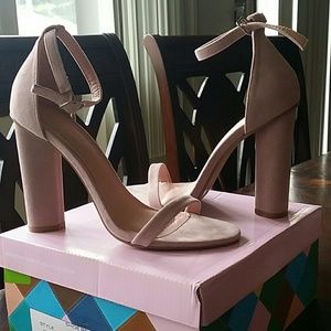 Dusty Pink ankle strap heels size 7